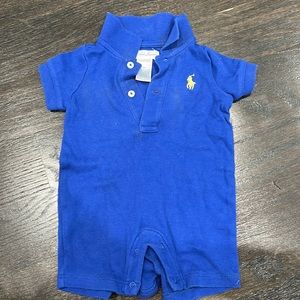 Ralph Lauren, blue romper polo size 3 months